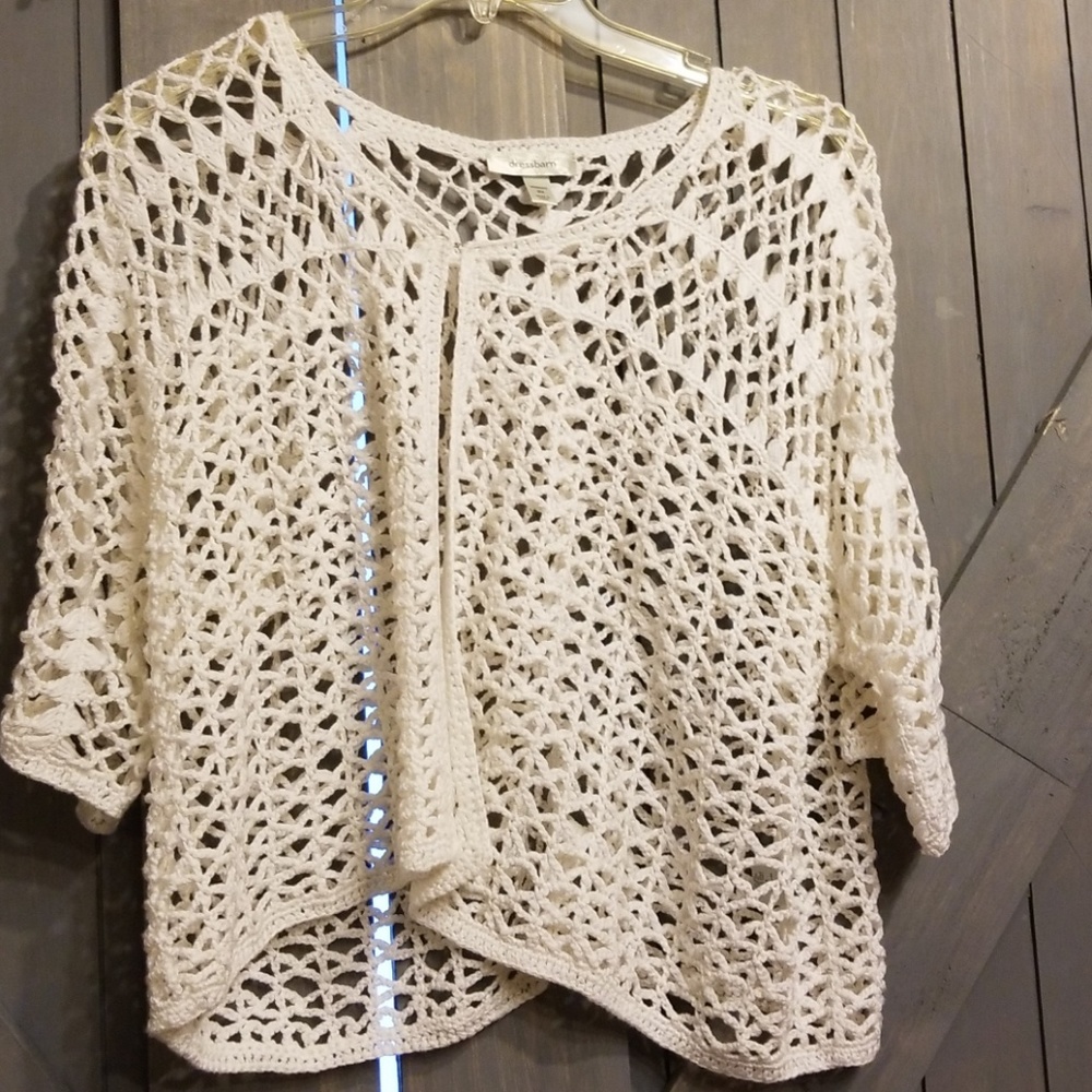 White netted shrug, for layering.